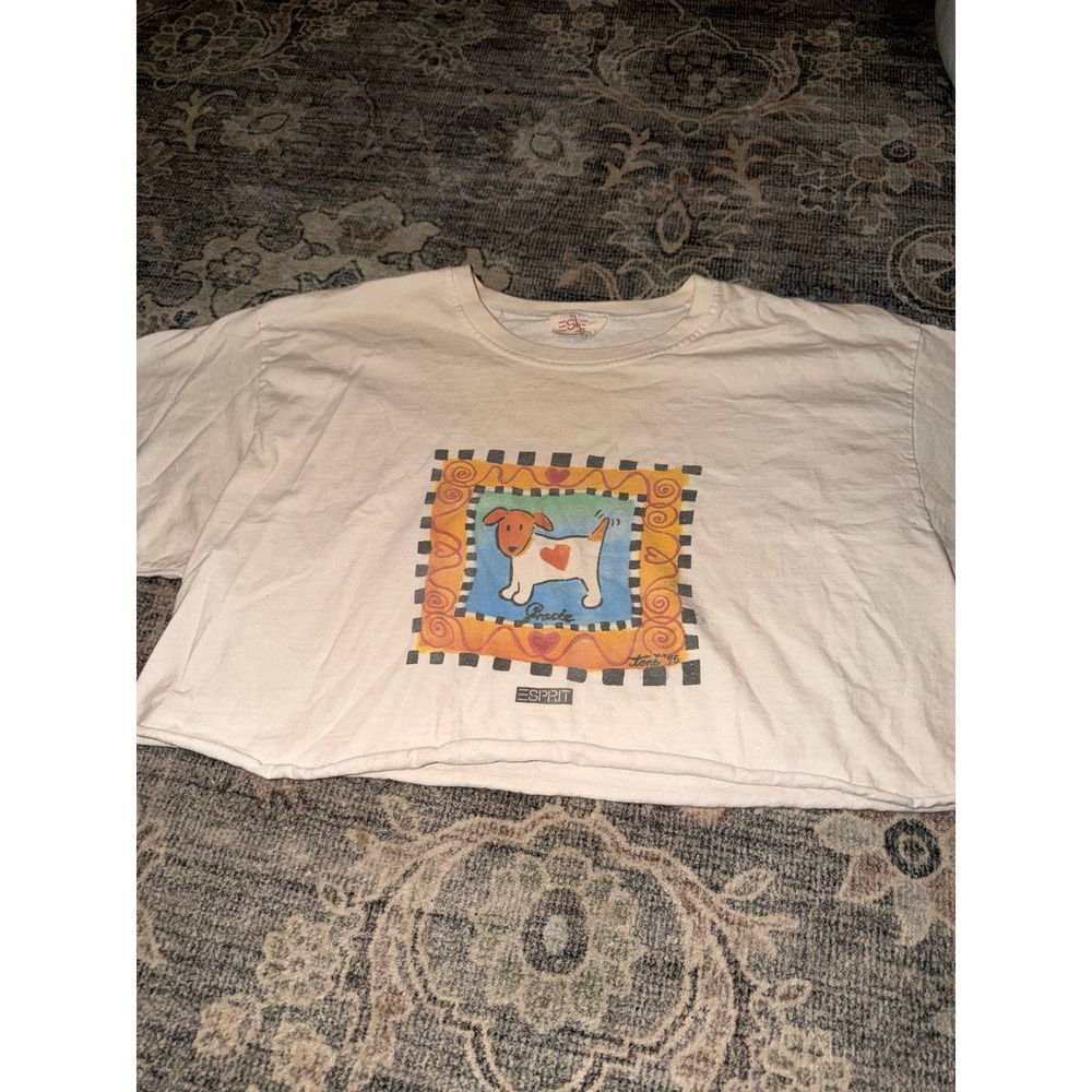 Vintage Esprit Gracie Dog Graphic Tee Cropped